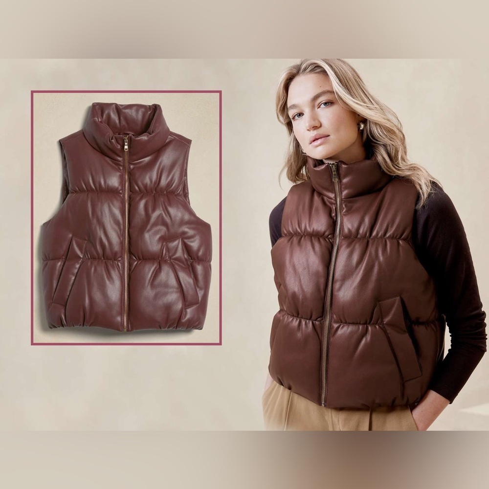 Ambiance puffer leather vest